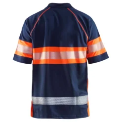 Huomiopikeepaita Blåkläder 3338 Highvis, mariininsininen/huomio-oranssi