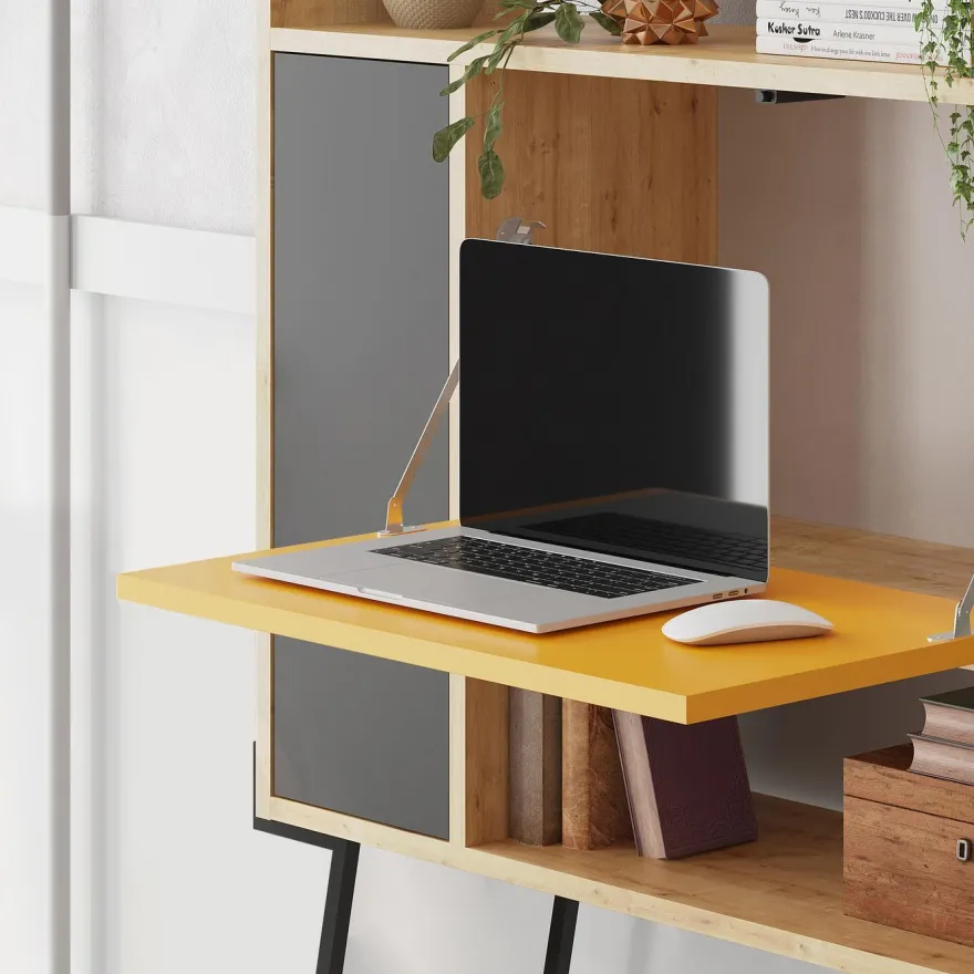 Hylly Linento Furniture Tatti, ruskea/keltainen