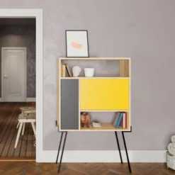 Hylly Linento Furniture Tatti, ruskea/keltainen