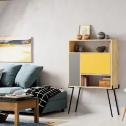 Hylly Linento Furniture Tatti, ruskea/keltainen
