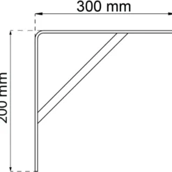 Hyllynkannatin Habo 9, 200x300mm, valkoinen