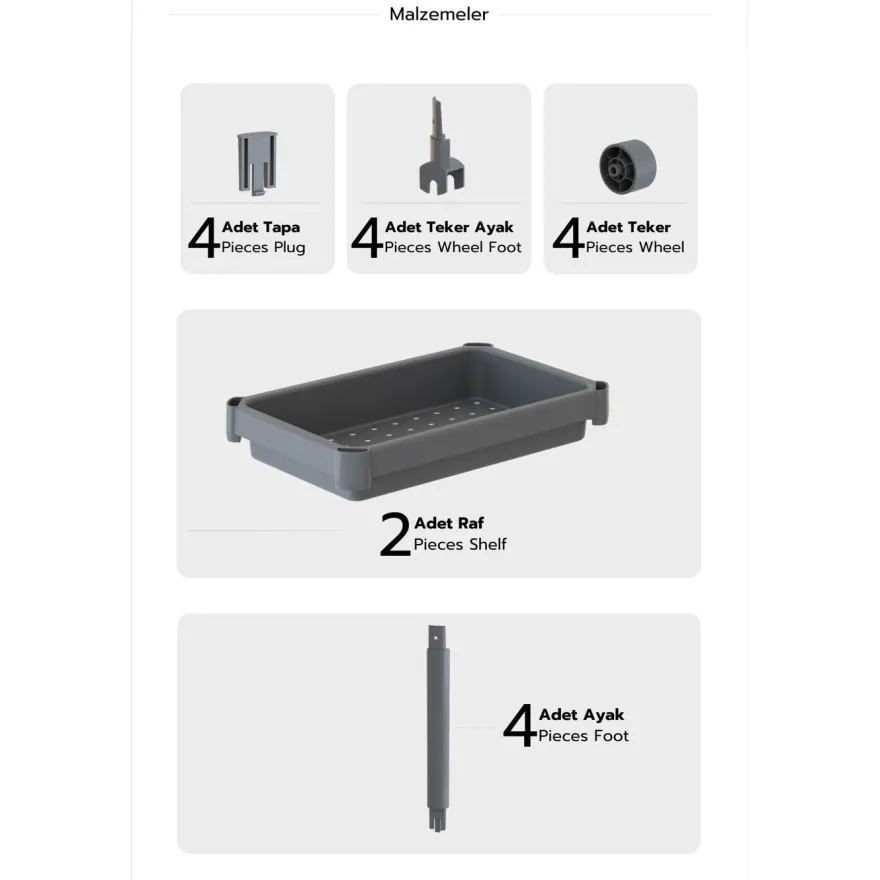 Hylly pyörillä Linento Furniture TKRLKKT-2K, 23x36x40cm, eri värejä