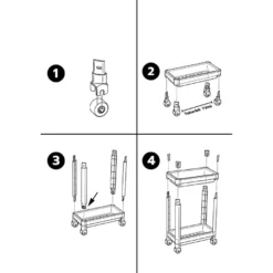 Hylly pyörillä Linento Furniture TKRLKKT-2K-2, 23x36x40cm, 2kpl, eri värejä