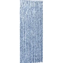 Hyönteisverho sininen, valkoinen ja hopea 90x220 cm chenille