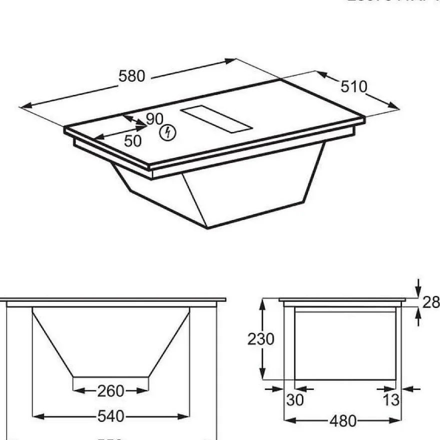 Induktiotaso AEG TT6LCB00CB liesituulettimella