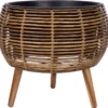 Istutuslaatikko Home4You WICKER 48x48xK43 cm, vaaleanruskea