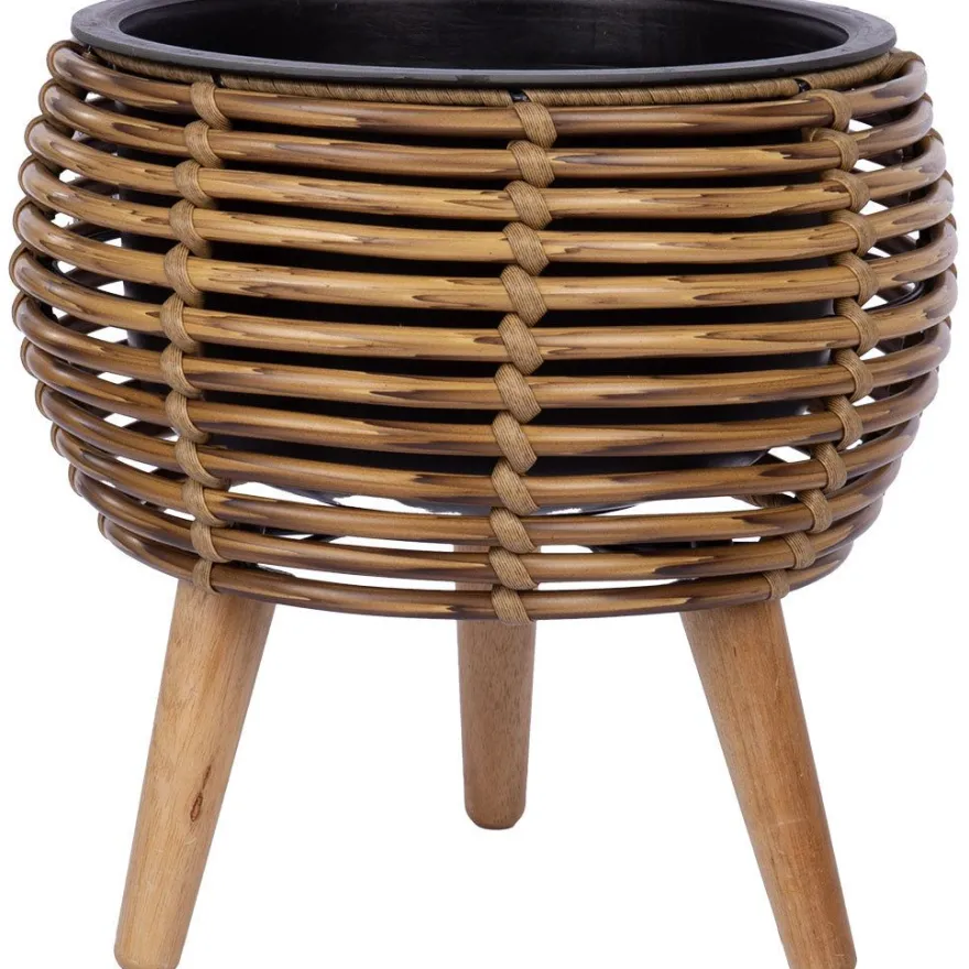 Istutuslaatikko Home4You WICKER 28x28xK28 cm, vaaleanruskea