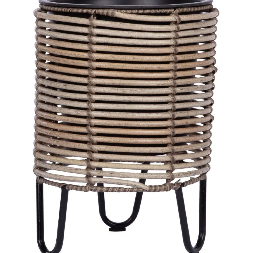 Istutuslaatikko Home4You WICKER Ø25xK35 cm, beige-harmaa