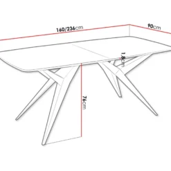 Jatkettava ruokapöytä Nomla AXIS 160, 160/236x90cm, eri värejä