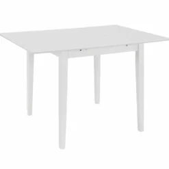 Jatkettava ruokapöytä valkoinen (80-120)x80x74 cm mdf