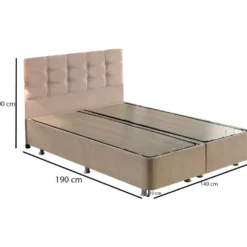 Jenkkisänkypaketti Linento Furniture Latte, 140x190cm, vaaleanruskea