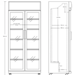 Jääkaappi lasiovilla Scandomestic SD881HE, 87cm, 437l