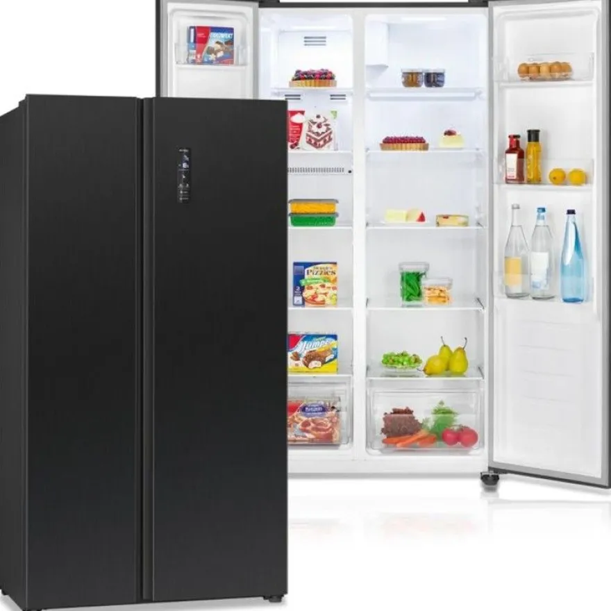 Jääkaappipakastin Bomann SBS7344SIX Side by Side French Door, 90cm, 291/151 l, musta