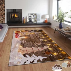 Joulumatto Linento Pipariina 100x140cm ruskea