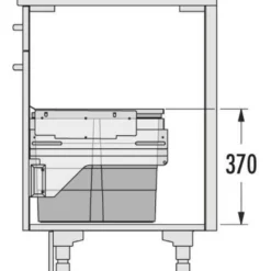 Jätevaunu Savo CARGO, 50cm, 2x13+1x17 l
