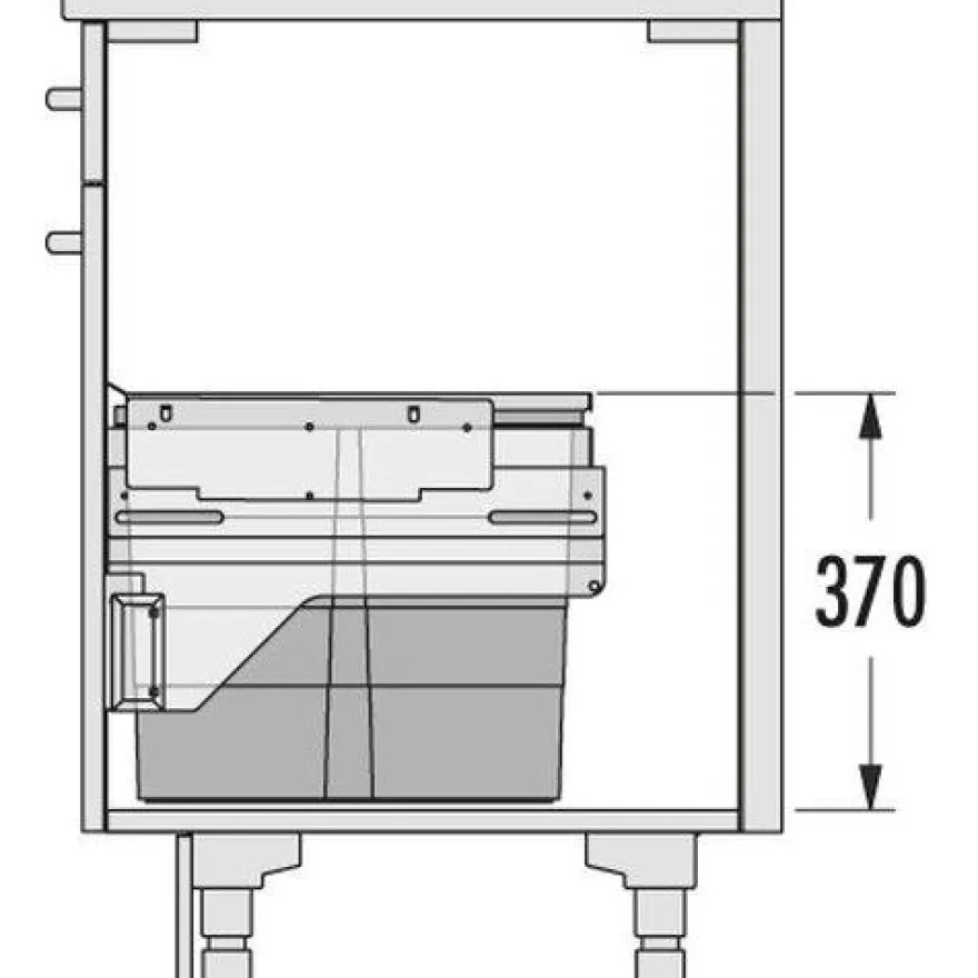 Jätevaunu Savo CARGO, 50cm, 2x13+1x17 l