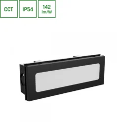 Julkisivuvalaisin Spectrum Encanta 6W CCT IP54 upotettava 230x84x60mm musta