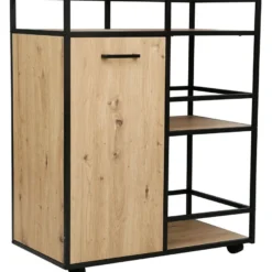 Kaappi hyllyillä Home4You HEDVIG 77,4x42xK94 cm, saarni/musta