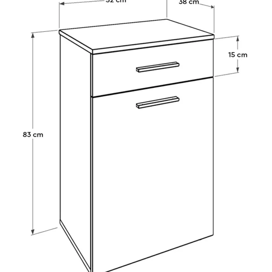 Kaappi Linento Furniture ADR-611-PP-1, 52x83cm, valkoinen