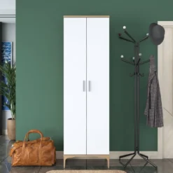 Kaappi Linento Furniture EA116-2746, 60x198.6cm, valkoinen/ruskea