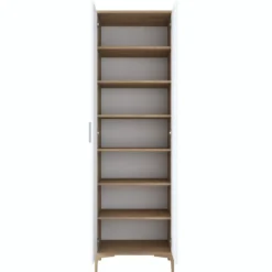 Kaappi Linento Furniture EA116-2746, 60x198.6cm, valkoinen/ruskea