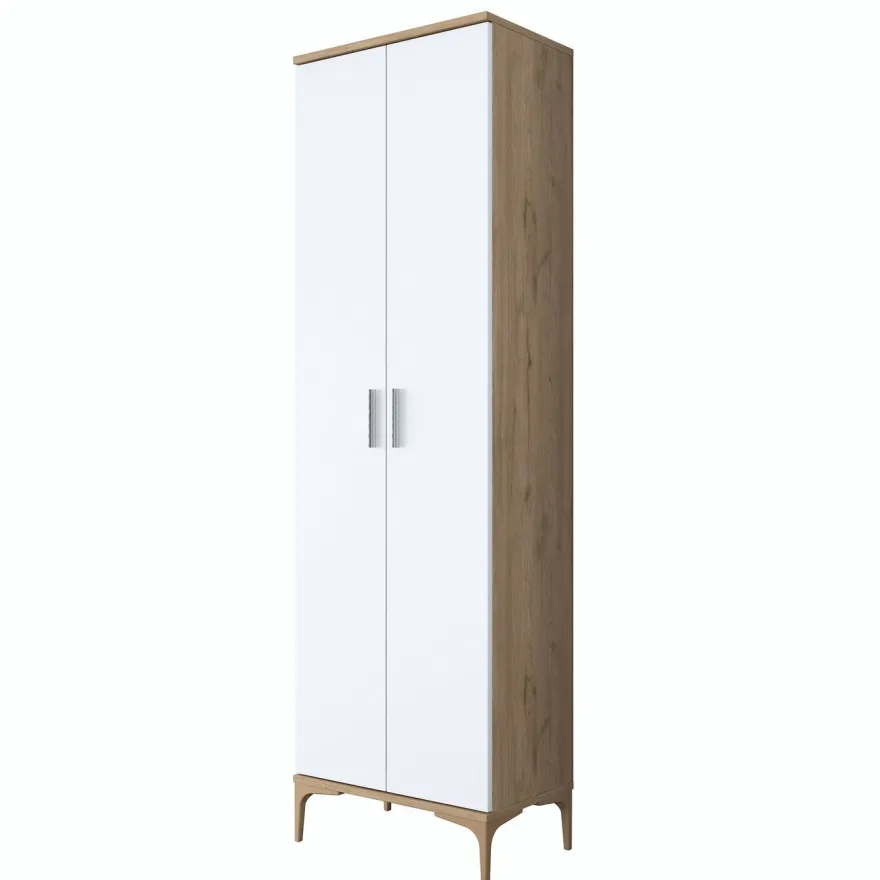 Kaappi Linento Furniture EA116-2746, 60x198.6cm, valkoinen/ruskea