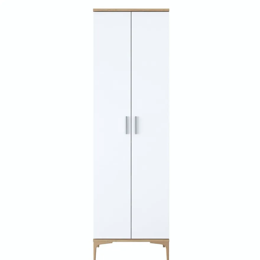 Kaappi Linento Furniture EA116-2746, 60x198.6cm, valkoinen/ruskea