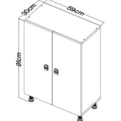 Kaappi Linento Furniture Melo, 59x91cm, ruskea/valkoinen