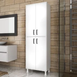 Kaappi Linento Furniture M4-1103, korkeus 191cm, leveys 62.6cm, valkoinen