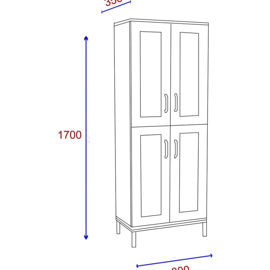 Kaappi Linento Furniture Netto V1, ruskea