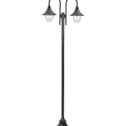 Kaksilyhtyinen pylväsvalaisin puutarhaan e27 220 cm vihreä