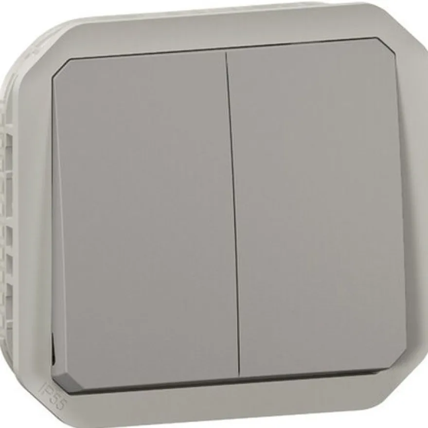 Kaksoismonitoimikytkin/-painikemekanismi Legrand Plexo 10 A IP55, harmaa