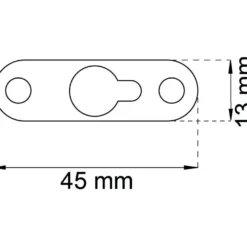 Kalustekannatin Habo 640, 13x45mm, sinkitty