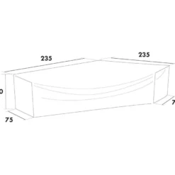 Kalustesuoja Hillerstorp, 235/75x235/75x80cm, polyesteri, harmaa