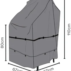 Kalustesuoja pinottaville tuoleille Brafab, 67x67x110cm, hengittävä, musta