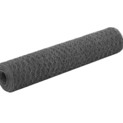 Kanaverkko, teräs, PVC pinnoitteella, silmäkoko 50mm, 25x0.75m, harmaa