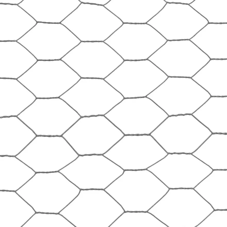 Kanaverkko, teräs, PVC pinnoitteella, silmäkoko 36mm, 25x0.5m, harmaa
