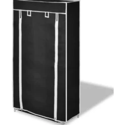 Kankainen kenkäkaappi 58 x 28 x 106 cm musta