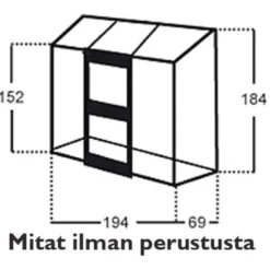 Kasvihuone Altan 1,3m², lasilla