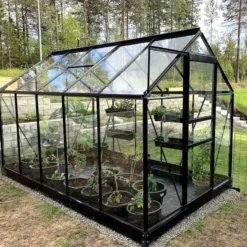 Kasvihuone Lykke, 6,2 m² lasi, musta