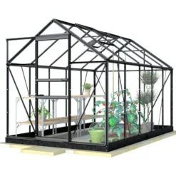 Kasvihuone Lykke, 6,2 m² lasi, musta