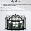 Kasvihuone Lykke T-muotoinen, sis. lasi- ja polykarbonaattipaneelit, musta, 12,8 m2