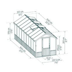 Kasvihuone Palram-Canopia Natura, 15.3m², 8x22ft, setripuu
