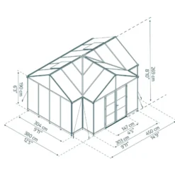 Kasvihuone Palram-Canopia Triomphe, 16.2m², musta