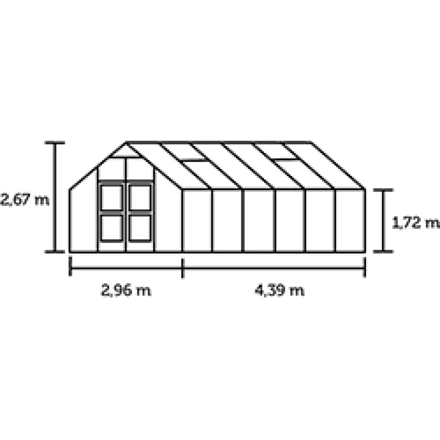 Kasvihuone Premium 13,0m², 10mm kennolevyllä
