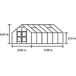 Kasvihuone Premium 13,0m², 10mm kennolevyllä