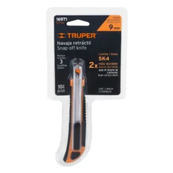 Katkoteräveitsi Truper®, automaattiteränvaihto, 9 mm, 3 terää