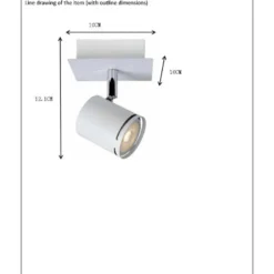 Kattospotti Lucide Rilou, 100x100mm, 5W, himmennettävä, valkoinen