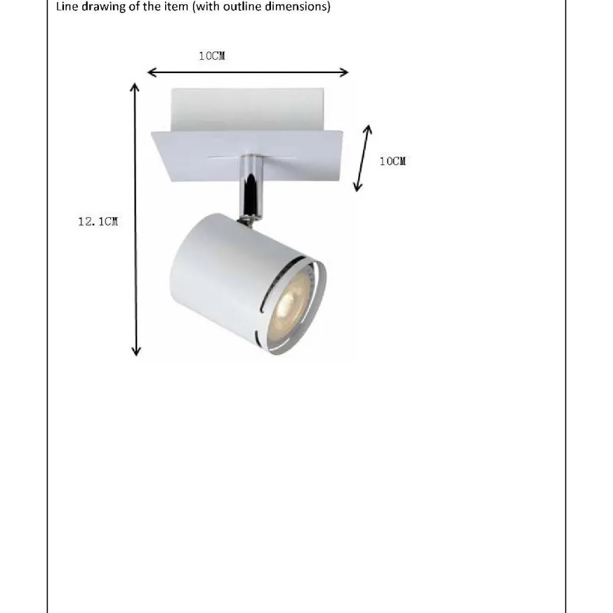Kattospotti Lucide Rilou, 100x100mm, 5W, himmennettävä, valkoinen