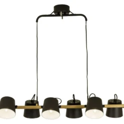 Kattovalaisin Aneta Lighting Espresso, 6-osainen, suunnattava, mattamusta/puu